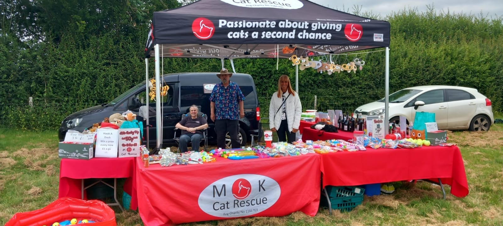 All set up at Castlethorpe Duck Race. Remember we take cash only. Tombola is £1 …