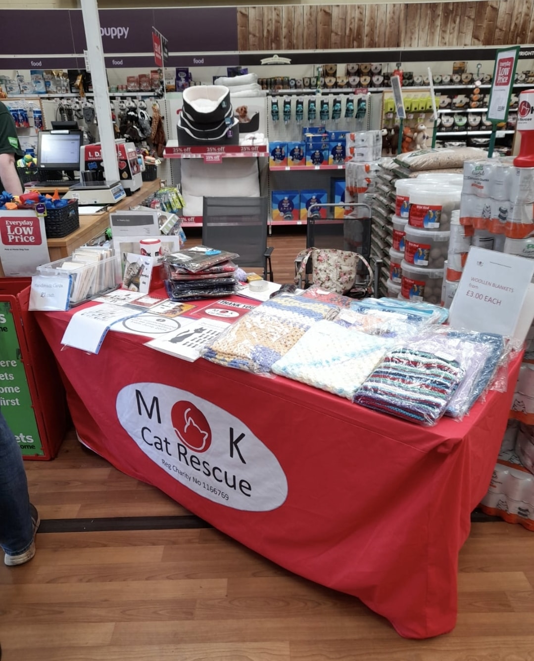 All set up for fundraising and raising awareness at Pets At Home Bletchley until…