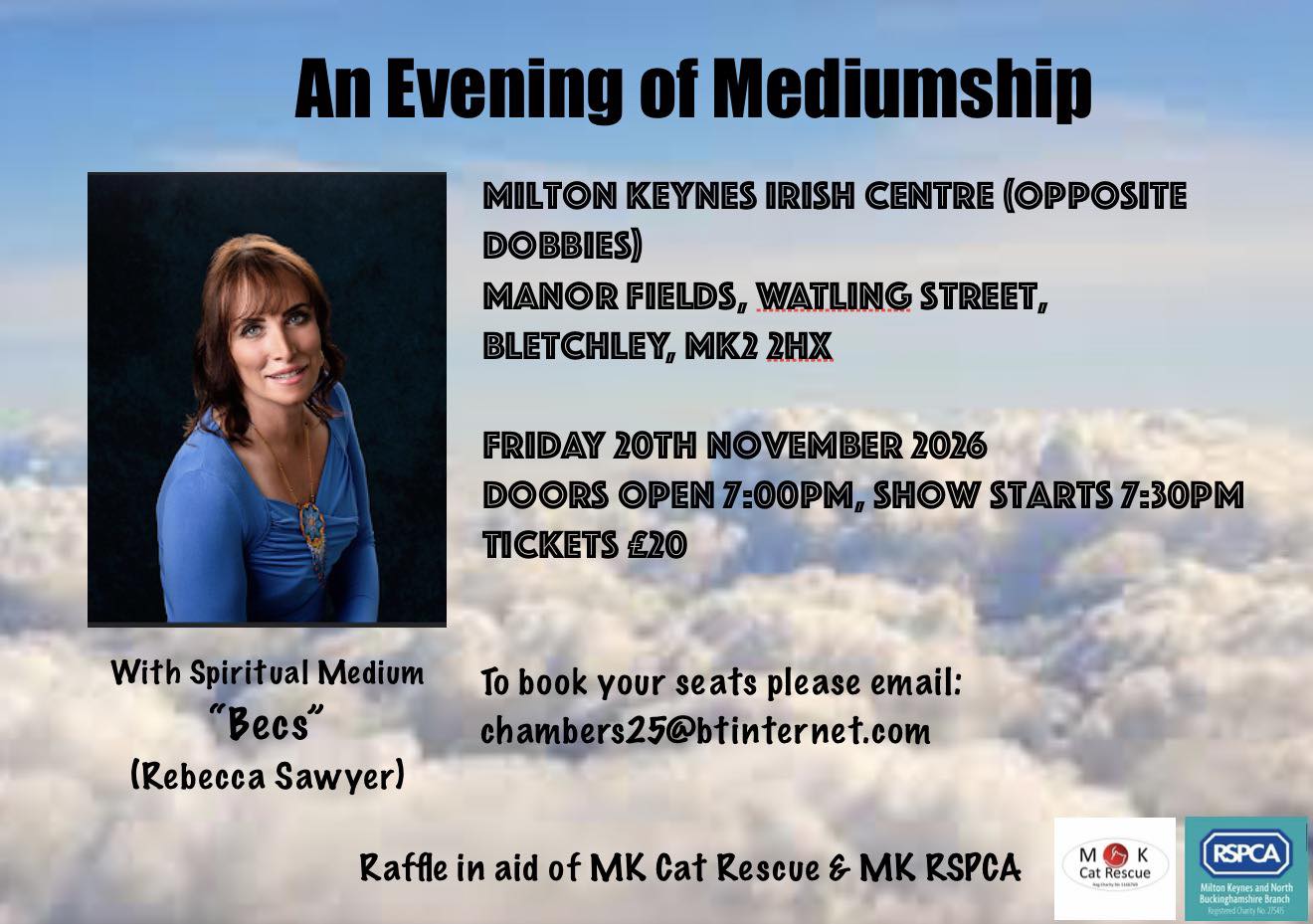 November seems very far away but an evening with Becs always gets booked up fast…