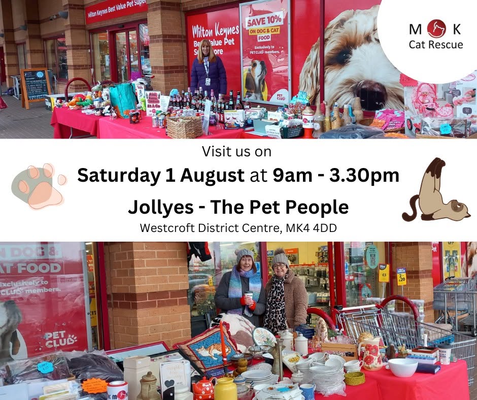 We’ll be back ay Jollyes Milton Keynes – The Pet People on Saturday! Come along …