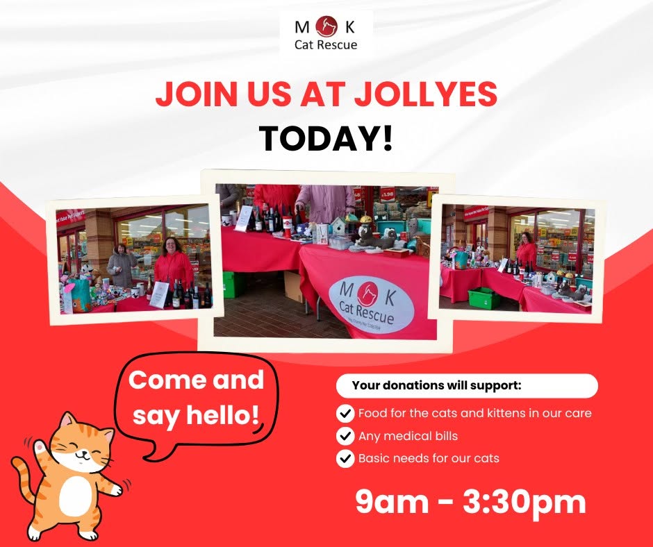 Come and say hello to us today!

We’ll be at Jollyes Westcroft from 9am – 3:30pm…